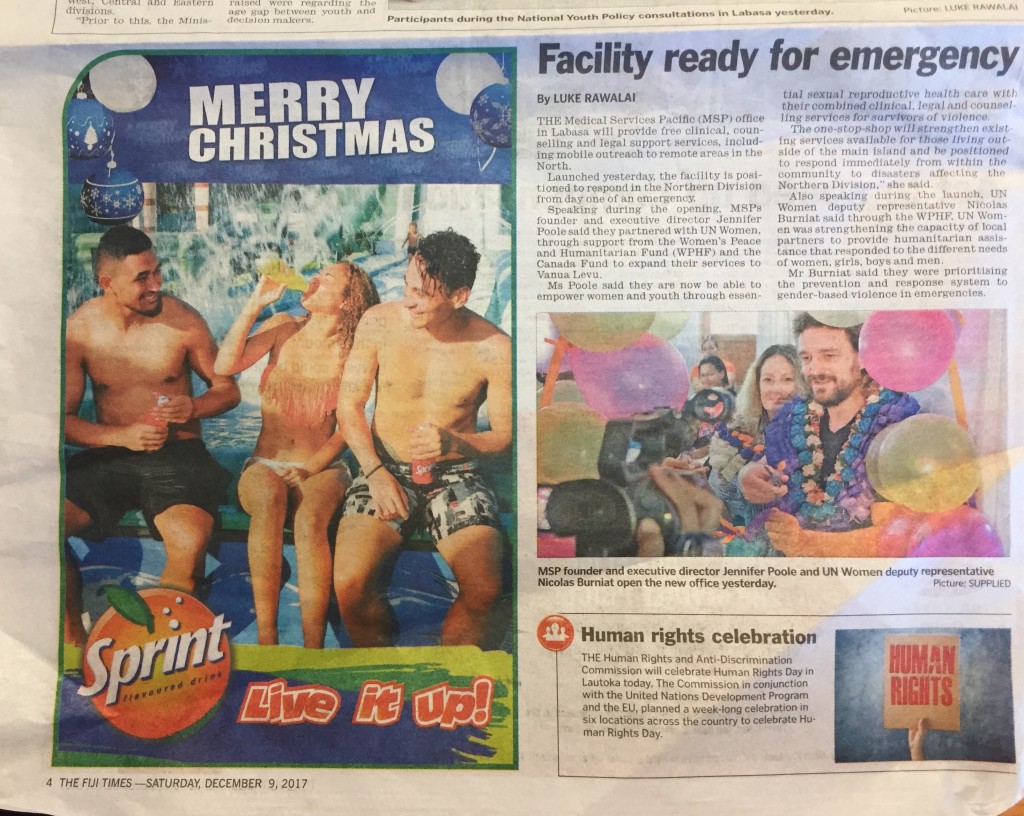 MSP Launch_Fiji Times article 9 Dec 2017